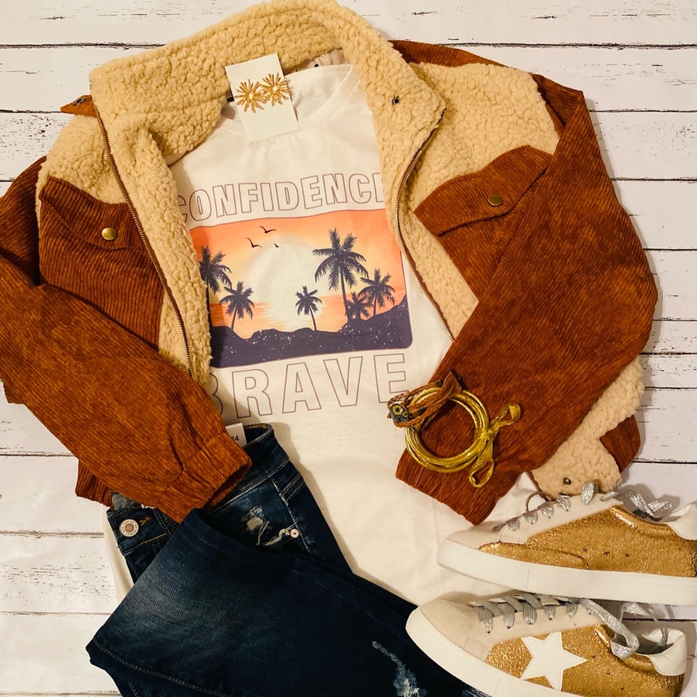 Corduroy/ sherpa jacket